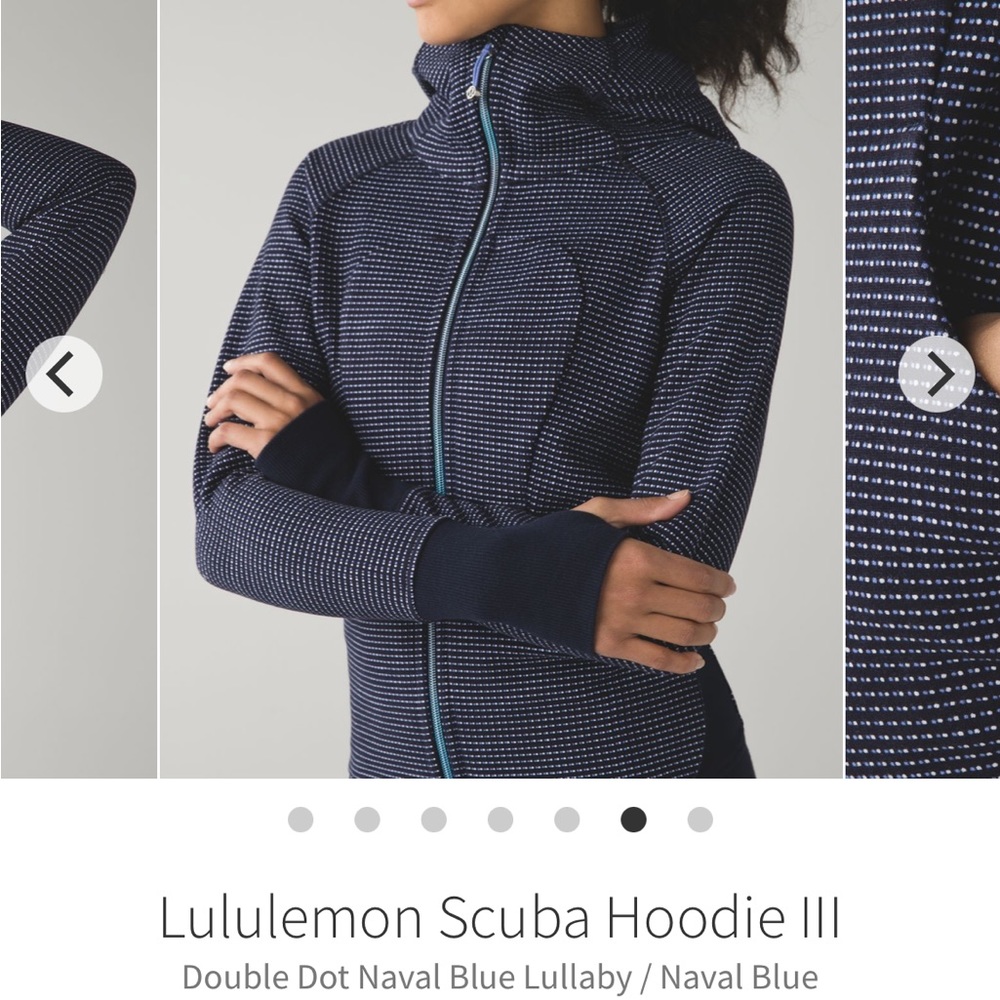 NWOT never worn. Lululemon scuba size 8 Double Dot Naval blue